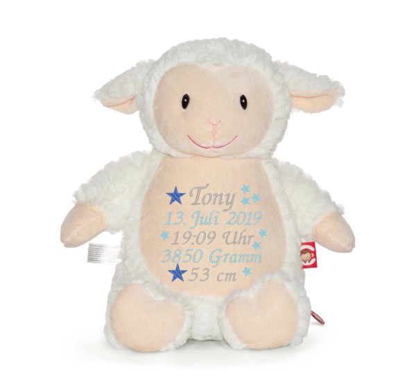 Schaf bestickt mit Sterne und Name
